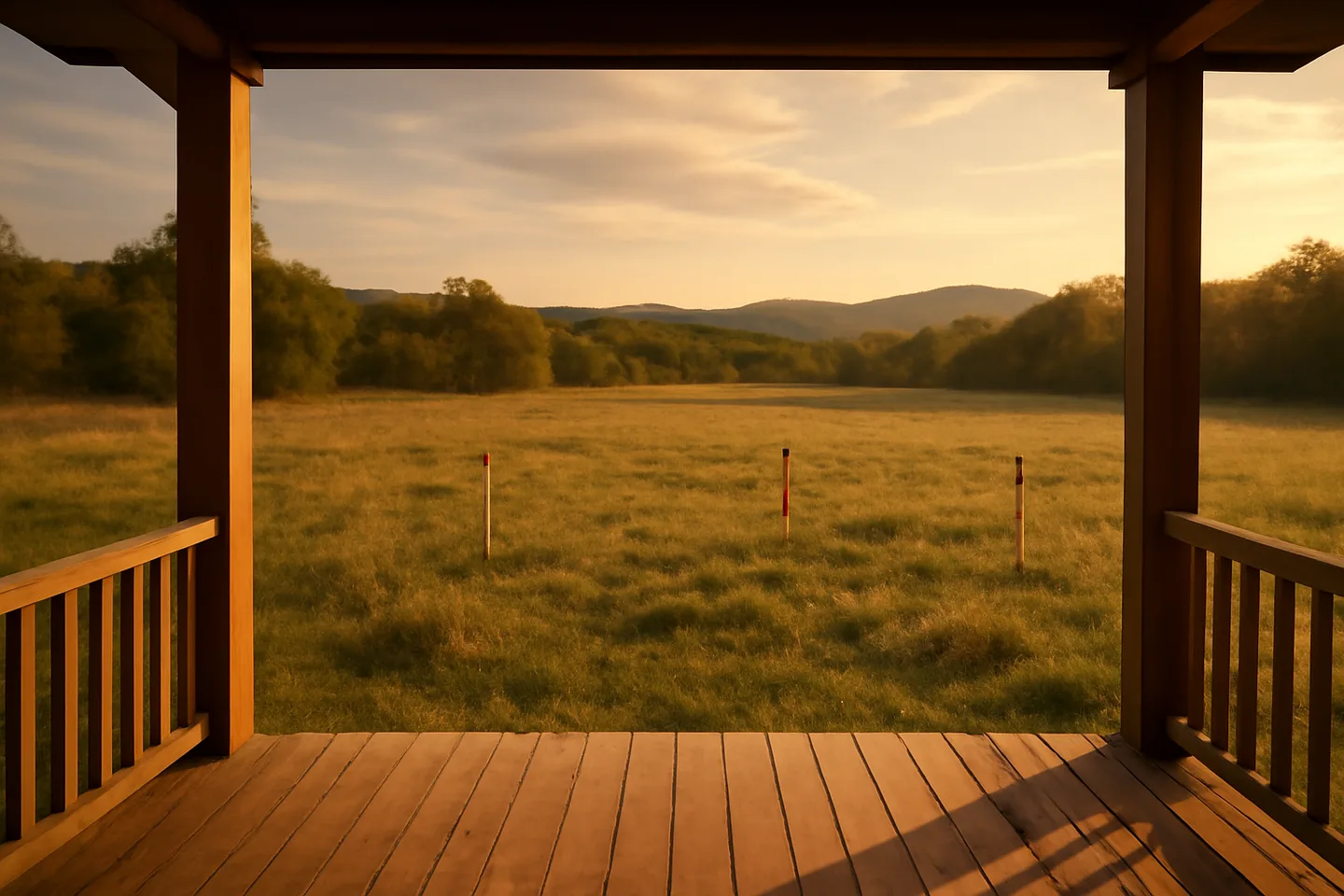 Porch view overlooking a vacant lot for sale