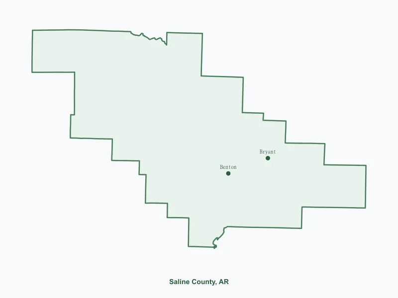 Map of Saline County, AR showing major cities
