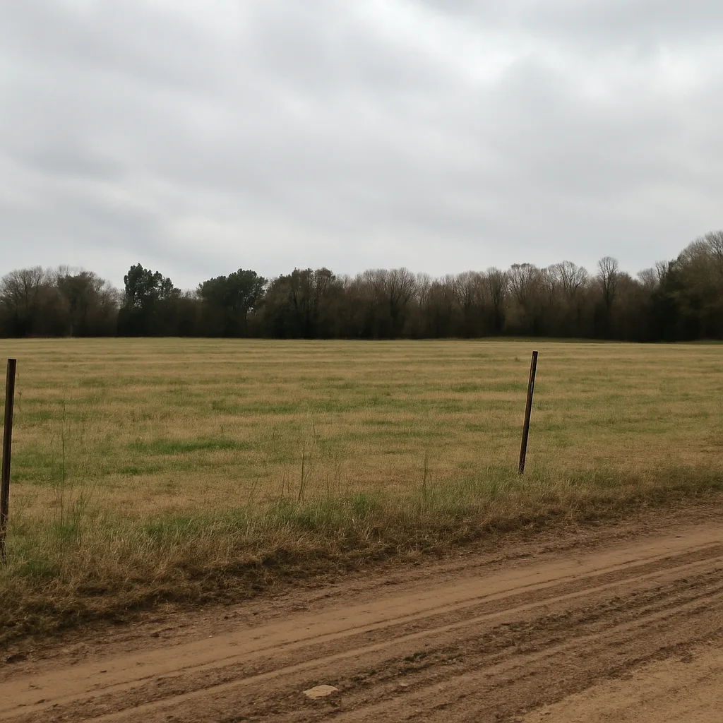 Rural acreage with open grassland and conifer forest in Pulaski County, Arkansas