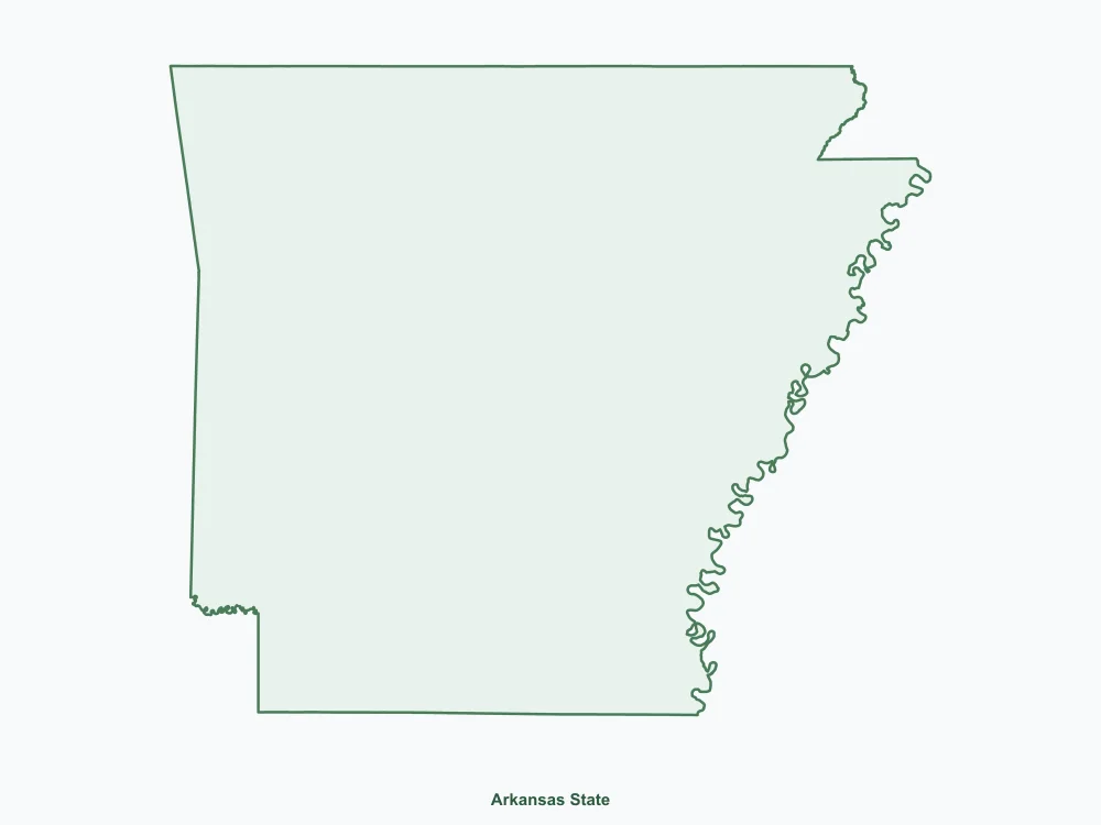 Map of Arkansas State showing major cities